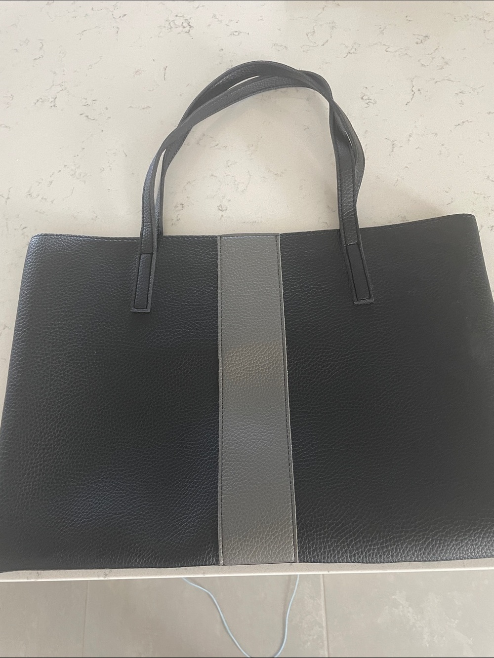 Black and Gray Leather Tote Bag, Vince  Camuto.